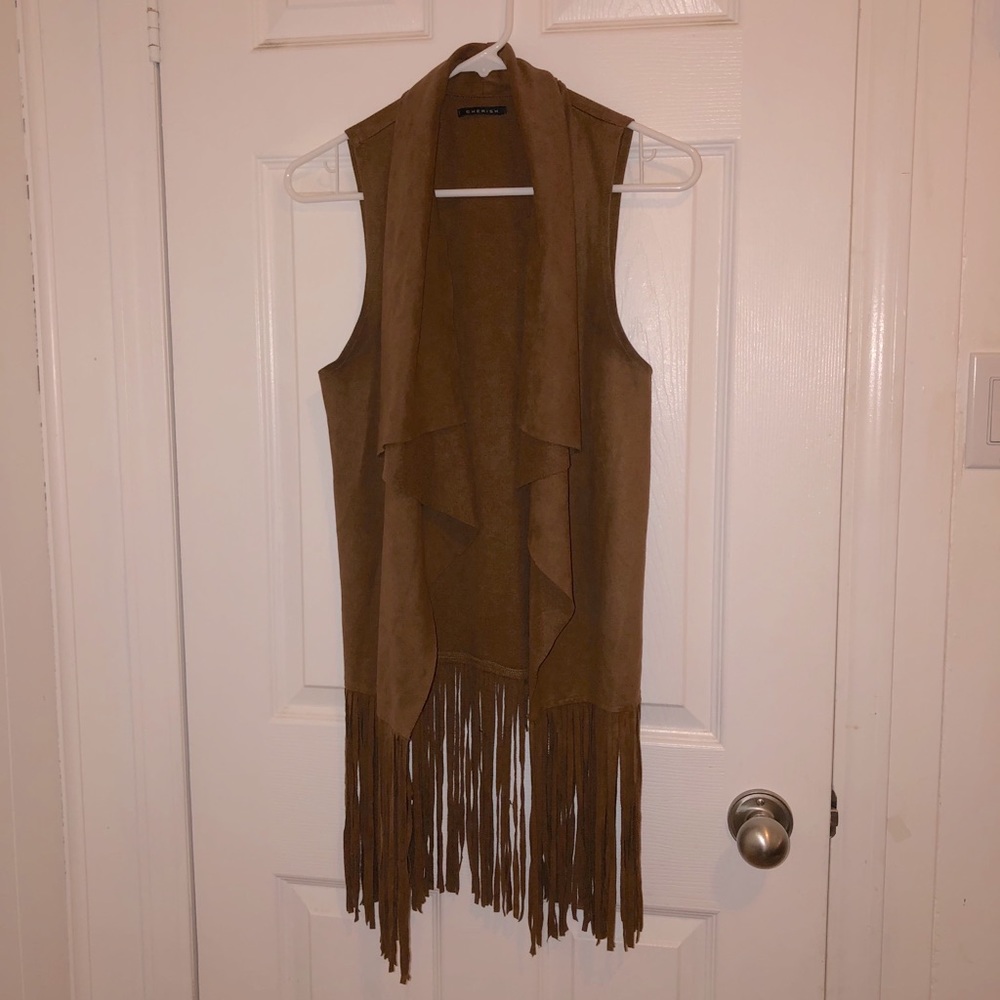 Cherish Suede Tassel Vest - super cute on!
